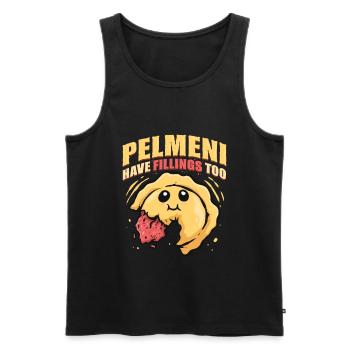 Pelmeni a aussi des garnitures Pelmenis - Débardeur bio Premium Homme - noir - Devant - Michal (187cm)