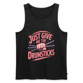 Cardio Drummer Cardio Drumming - Men's Premium Organic Tank Top - black - Front - Michal (187cm)