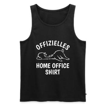 Llama - Chemise de bureau à domicile - Cadeau - Débardeur bio Premium Homme - noir - Devant - Michal (187cm)