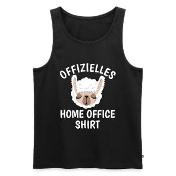 Llama - Chemise de bureau à domicile - Cadeau - Débardeur bio Premium Homme - noir - Devant - Michal (187cm)