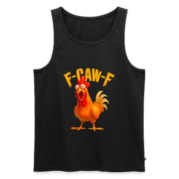 F-Caw-F Poulet - Débardeur bio Premium Homme - noir - Devant - AI Model Male 178 light (178cm)