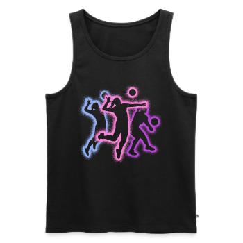 Silhouettes de joueur de volley-ball Volleyballeriin - Débardeur bio Premium Homme - noir - Devant - Michal (187cm)