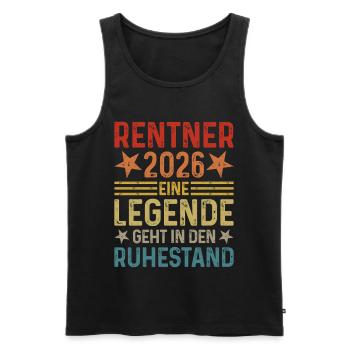 Pensioners 2026 A legend retires - Men's Premium Organic Tank Top - black - Front - AI Model Male 178 light (178cm)