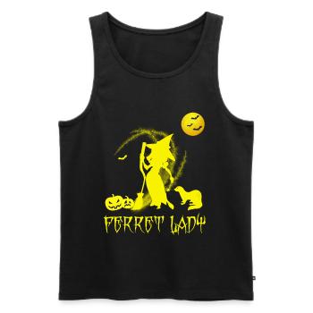 Ferret Lady Sorcière Halloween T-shirt drôle - Débardeur bio Premium Homme - noir - Devant - AI Model Male 178 light (178cm)
