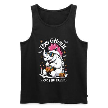 Ghoul Rhino Halloween Graphic - Men's Premium Organic Tank Top - black - Front - Michal (187cm)