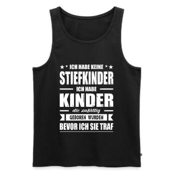 Stiefvater Geschenk Bonus Papa Stiefelmutter - Männer Premium Bio Tank Top - Schwarz - Vorne - Michal (187cm)
