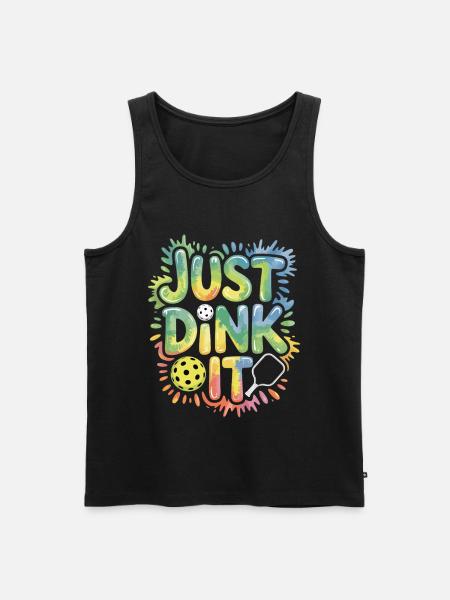 Colorful Just Dink It Shirt for Pickleball Fans - Men's Premium Organic Tank Top - black
