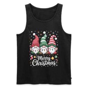 Trois Gnomes avec des Chapeaux - Joyeux Noël - Débardeur bio Premium Homme - noir - Devant - Michal (187cm)