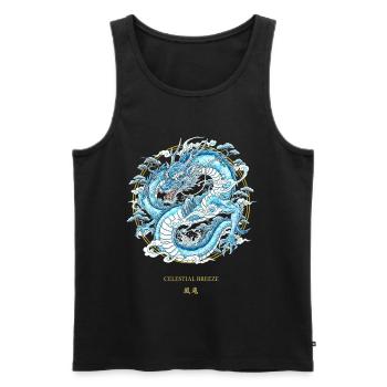 Celestial Breeze Himmlischer Winddrache - Männer Premium Bio Tank Top - Schwarz - Vorne - AI Model Male 178 light (178cm)