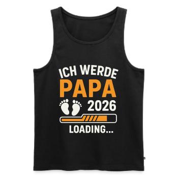 Werdender Vater ICH WERDE PAPA 2026 Lustig - Männer Premium Bio Tank Top - Schwarz - Vorne - Michal (187cm)