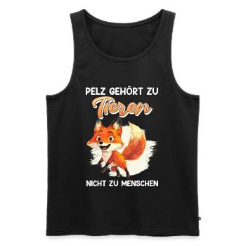 Animal welfare: FUR BELONGS TO ANIMALS, NOT HUMANS - Men's Premium Organic Tank Top - black - Front - Michal (187cm)