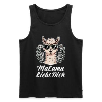 Bald Mama MALAMA LIEBT DICH Lustiges - Männer Premium Bio Tank Top - Schwarz - Vorne - AI Model Male 178 light (178cm)
