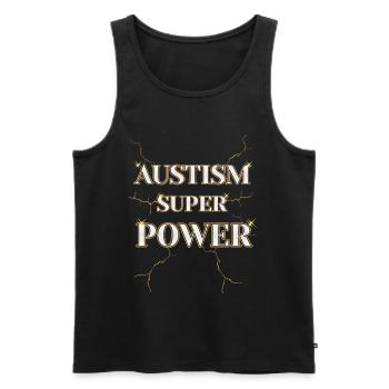 AUSTIM SUPER POWER MODERNES DESIGN - Männer Premium Bio Tank Top - Schwarz - Vorne - AI Model Male 178 light (178cm)