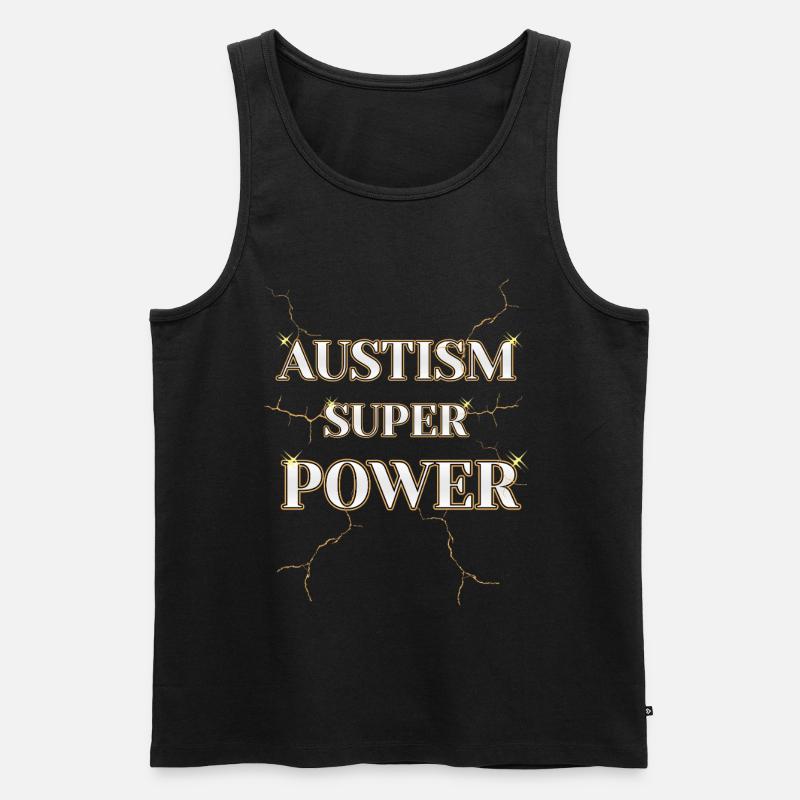 AUSTIM SUPER POWER MODERNES DESIGN - Männer Premium Bio Tank Top - Schwarz