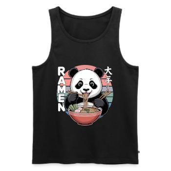 Panda Ramen Bowl Retro - Men's Premium Organic Tank Top - black - Front - Michal (187cm)