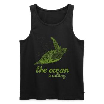 L’appel de l’océan - Tortue - Débardeur bio Premium Homme - noir - Devant - Michal (187cm)