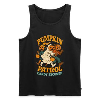 Pumpkin Patrol Candy Secured Halloween Costume Fun - Men's Premium Organic Tank Top - black - Front - AI Model Male 178 light (178cm)