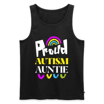 Proud Autism Auntie, Support Autism Awareness - Men's Premium Organic Tank Top - black - Front - Michal (187cm)