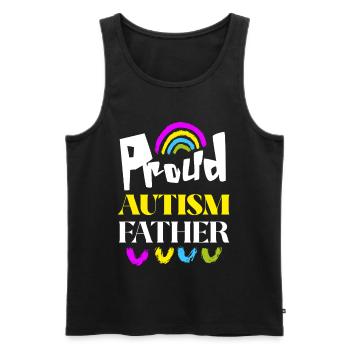 Stolzer Autismus-Vater - Männer Premium Bio Tank Top - Schwarz - Vorne - Michal (187cm)