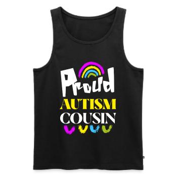 Stolzer Autismus-Cousin - Männer Premium Bio Tank Top - Schwarz - Vorne - Michal (187cm)