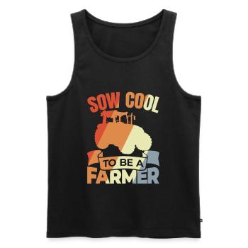 My heart beats for school buses - Men's Premium Organic Tank Top - black - Front - Michal (187cm)