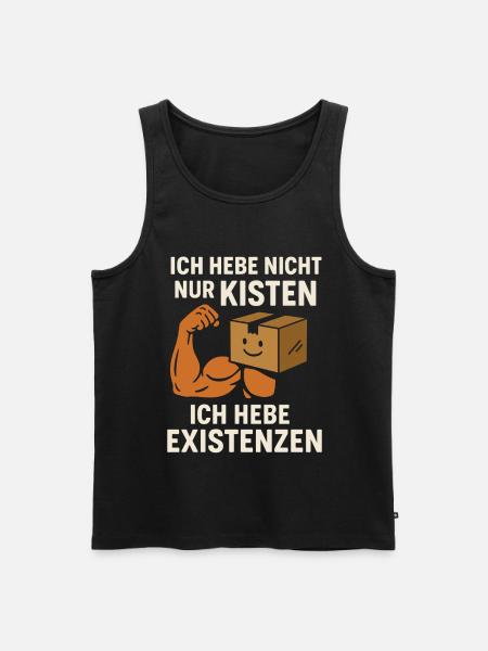 Ich hebe Existenzen Umzug Umzugshelfer  - Männer Premium Bio Tank Top - Schwarz