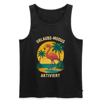 Flamingo Beach Vacation Enabled - Men's Premium Organic Tank Top - black - Front - AI Model Male 178 light (178cm)