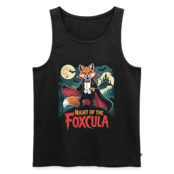 Nuit de Foxcula Renard Halloween Design - Débardeur bio Premium Homme - noir - Devant - AI Model Male 178 light (178cm)