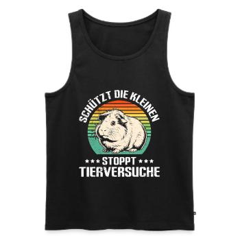 Tiere SCHÜTZT DIE KLEINEN STOPPT TIERVERSUCHE - Männer Premium Bio Tank Top - Schwarz - Vorne - AI Model Male 178 light (178cm)