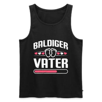 Dad-to-be SOON-TO-BE DAD Paternity Funny - Men's Premium Organic Tank Top - black - Front - AI Model Male 178 light (178cm)