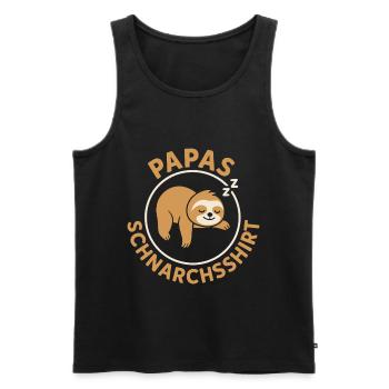Vaterschaft PAPAS SCHNARCHSSHIRT LUSTIG - Männer Premium Bio Tank Top - Schwarz - Vorne - AI Model Male 178 light (178cm)