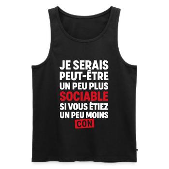 I might be more sociable if you were - Men's Premium Organic Tank Top - black - Front - AI Model Male 178 light (178cm)