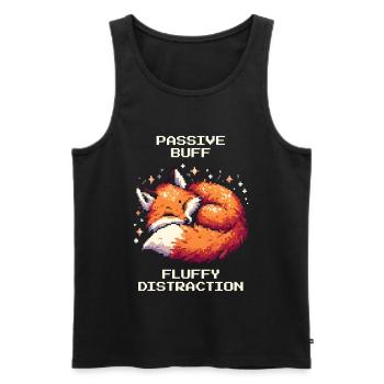 Passive Stärkung: flauschige Ablenkung | Fuchs - Männer Premium Bio Tank Top - Schwarz - Vorne - AI Model Male 178 light (178cm)