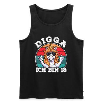 18. Geburtstag 18er 18ter Digga Ich bin 18 Jahre - Männer Premium Bio Tank Top - Schwarz - Vorne - AI Model Male 178 light (178cm)