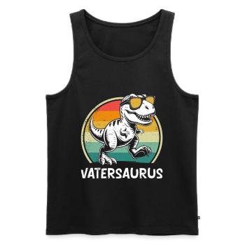 Bald Papa VATERSAURUS Retro Lustiges - Männer Premium Bio Tank Top - Schwarz - Vorne - AI Model Male 178 light (178cm)