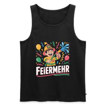 Feier mehr Party Feuerwehr - Männer Premium Bio Tank Top - Schwarz - Vorne - Michal (187cm)