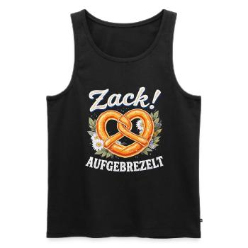 Brezel Bayern Aufgebrezelt Hübsch Bier Bayrisch - Männer Premium Bio Tank Top - Schwarz - Vorne - AI Model Male 178 light (178cm)