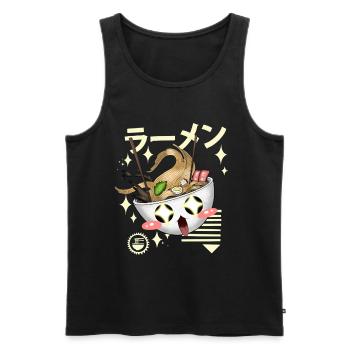T-shirt anime Kawaii Ramen - Débardeur bio Premium Homme - noir - Devant - Michal (187cm)
