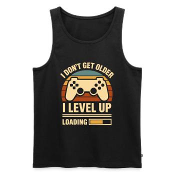 Gamer Shirt – I Don’t Get Older, I Level Up - Männer Premium Bio Tank Top - Schwarz - Vorne - Michal (187cm)