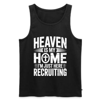 Himmel Ist Mein Zuhause Jesus Kreuz Christlich - Männer Premium Bio Tank Top - Schwarz - Vorne - Michal (187cm)