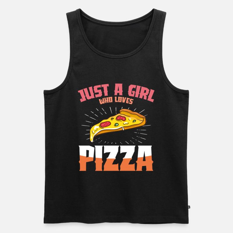 Pizza Liebe Mädchen Design - Männer Premium Bio Tank Top - Schwarz