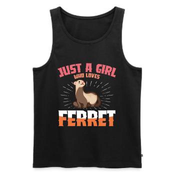 Just a girl and her ferret - Men's Premium Organic Tank Top - black - Front - AI Model Male 178 light (178cm)