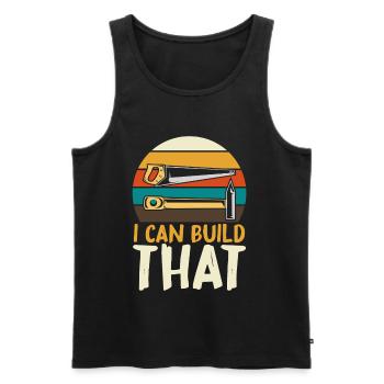 Ich kann das bauen DIY - Männer Premium Bio Tank Top - Schwarz - Vorne - AI Model Male 178 light (178cm)