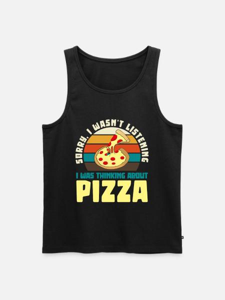 Pizza Dreamer Retro Motif - Men's Premium Organic Tank Top - black