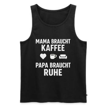 Mom needs coffee, dad needs rest - Men's Premium Organic Tank Top - black - Front - AI Model Male 178 light (178cm)