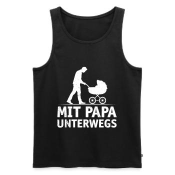 Future papa SUR LA ROUTE AVEC PAPA DRÔLE - Débardeur bio Premium Homme - noir - Devant - Michal (187cm)