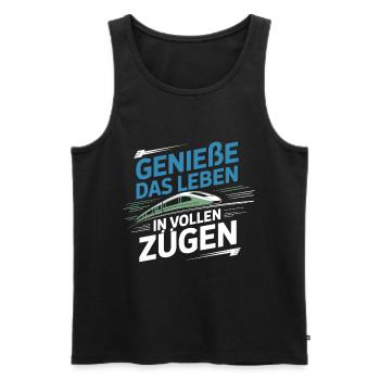 Railway Enjoy life to the fullest Railway - Men's Premium Organic Tank Top - black - Front - AI Model Male 178 light (178cm)