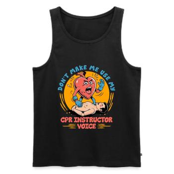 CPR instructor resuscitation emergency doctor - Men's Premium Organic Tank Top - black - Front - AI Model Male 178 light (178cm)