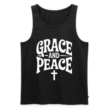 Grace And Peace Jesus Christian Faith - Men's Premium Organic Tank Top - black - Front - Michal (187cm)