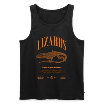 Cuban Knight Anole Reptile Keeper Lizard - Men's Premium Organic Tank Top - black - Front - AI Model Male 178 light (178cm)
